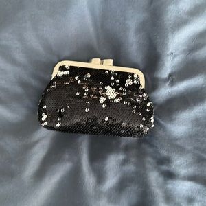 Coin purse - sequin , “Angel Forever” - brand ; purchased from Victoria’s Secret